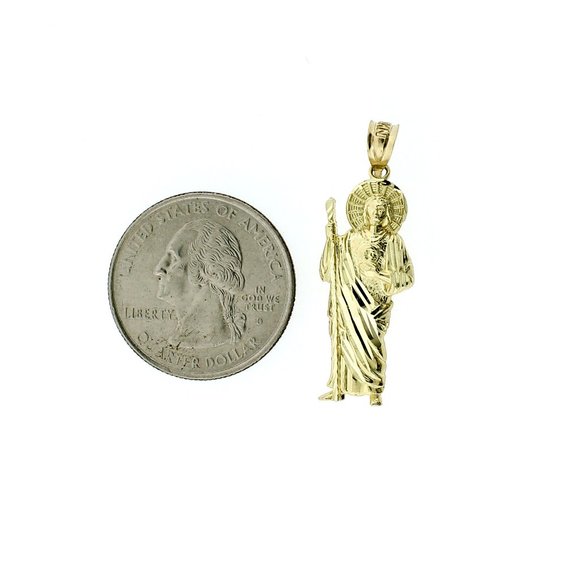 10K Real Gold Rope Chain and San Judas Saint Jude Pendant Set - Picture 5 of 10